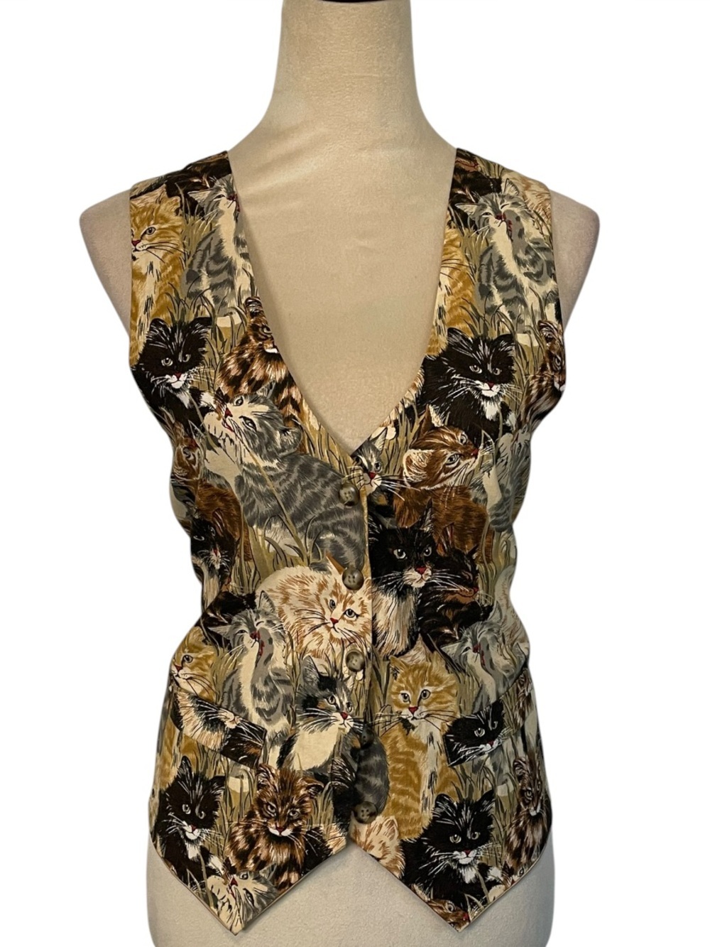 carol antone Cat Print Vest